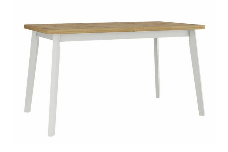 Patrickswell Rektangulär Utdragbar Matgrupp 140–180 cm – Matbord med Ekutseende och 6 Klädda Matstolar med Vinklade Ben - Vit|Beige|Natur - Möbler - Matplats - Matgrupp & matbord med stolar