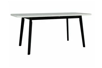 Patrickswell Rektangulär Utdragbar Matgrupp 140–180 cm – Matbord med Ekutseende och 6 Klädda Matstolar med Vinklade Ben - Vit|Gråbrun|Natur - Möbler - Matplats - Matgrupp & matbord med stolar