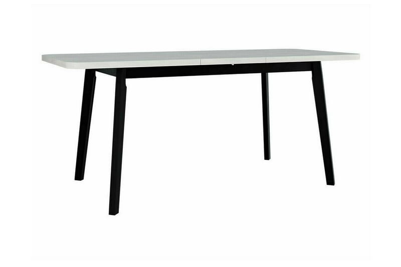 Patrickswell Rektangulär Utdragbar Matgrupp 140–180 cm – Matbord med Ekutseende och 6 Klädda Matstolar med Vinklade Ben - Vit|Olivgrön|Natur - Möbler - Matplats - Matgrupp & matbord med stolar