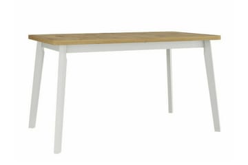 Patrickswell Rektangulär Utdragbar Matgrupp 140–180 cm – Matbord med Ekutseende och 6 Klädda Matstolar med Vinklade Ben - Vit|Olivgrön|Natur - Möbler - Matplats - Matgrupp & matbord med stolar