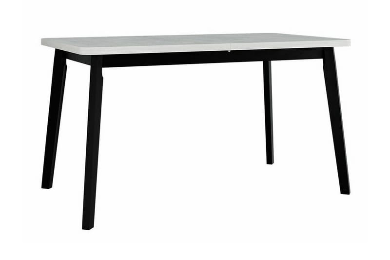 Patrickswell Rektangulär Utdragbar Matgrupp 140–180 cm – Matbord med Vit Skiva och 6 Klädda Matstolar med Vinklade Ben - Svart|Beige - Möbler - Matplats - Matgrupp & matbord med stolar