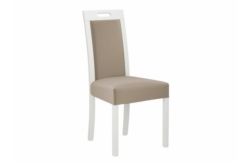 Patrickswell Rektangulär Utdragbar Matgrupp 160–200 cm – Matbord med 6 Matstolar med Klädd Rygg i Trä - Vit|Beige - Möbler - Matplats - Matgrupp & matbord med stolar