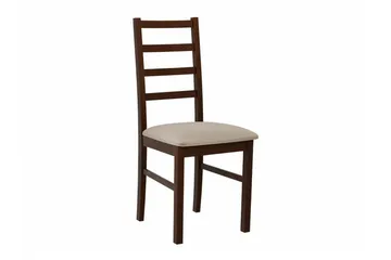 Patrickswell Rektangulär Utdragbar Matgrupp 160–200 cm – Matbord med 6 Matstolar med Stegrygg i Trä - Mörkbrun|Beige - Möbler - Matplats - Matgrupp & matbord med stolar