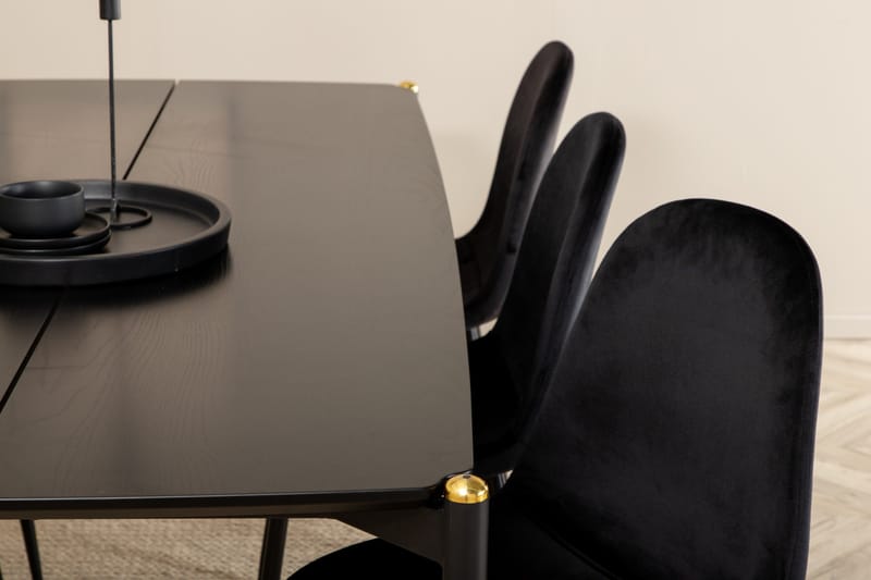 Pelle Matgrupp 190 cm inkl 6 Pontus Stolar - Svart - Möbler - Matplats - Matgrupp & matbord med stolar