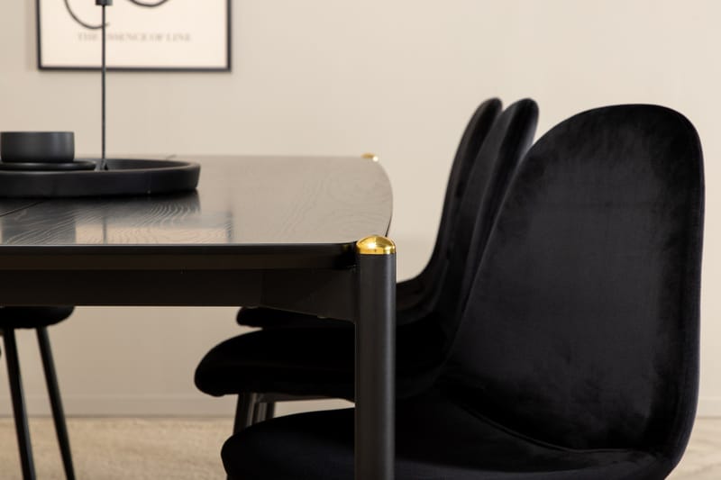 Pelle Matgrupp 190 cm inkl 6 Pontus Stolar - Svart - Möbler - Matplats - Matgrupp & matbord med stolar