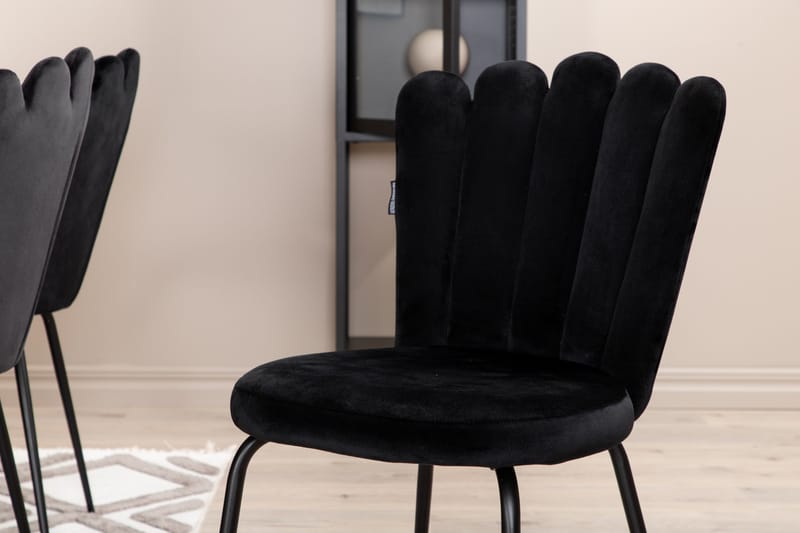 Penny Matgrupp 190 cm inkl 6 Limhamn Sammetsstolar - Grå/Svart - Möbler - Matplats - Matgrupp & matbord med stolar