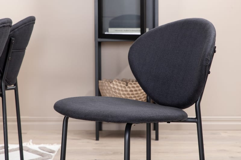 Penny Matgrupp 190 cm inkl 6 Moncoll Stolar - Grå/Svart - Möbler - Matplats - Matgrupp & matbord med stolar