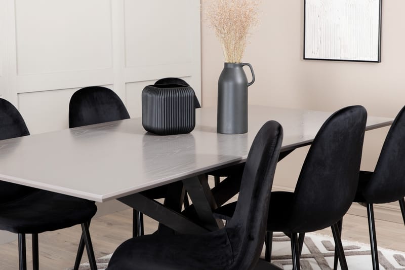 Penny Matgrupp 190 cm inkl 6 Pontus Stolar - Grå/Svart - Möbler - Matplats - Matgrupp & matbord med stolar