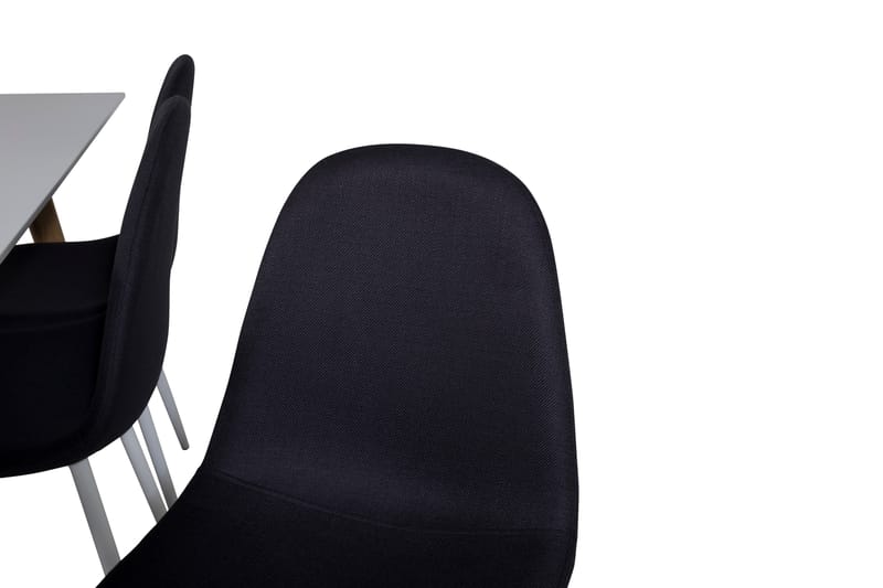 PESO Matbord 180 cm Vit + 6 SOBRIDO Stolar Svart - Möbler - Matplats - Matgrupp & matbord med stolar