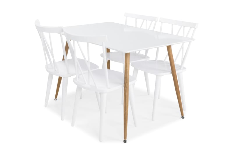 PESO Matbord + 4 COMO Stol Vit - Möbler - Matplats - Matgrupp & matbord med stolar