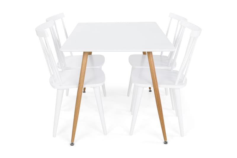 PESO Matbord + 4 COMO Stol Vit - Möbler - Matplats - Matgrupp & matbord med stolar