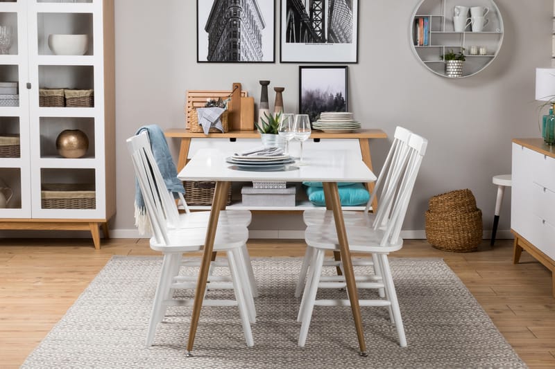 PESO Matbord + 4 LANT Stol Vit - Möbler - Matplats - Matgrupp & matbord med stolar