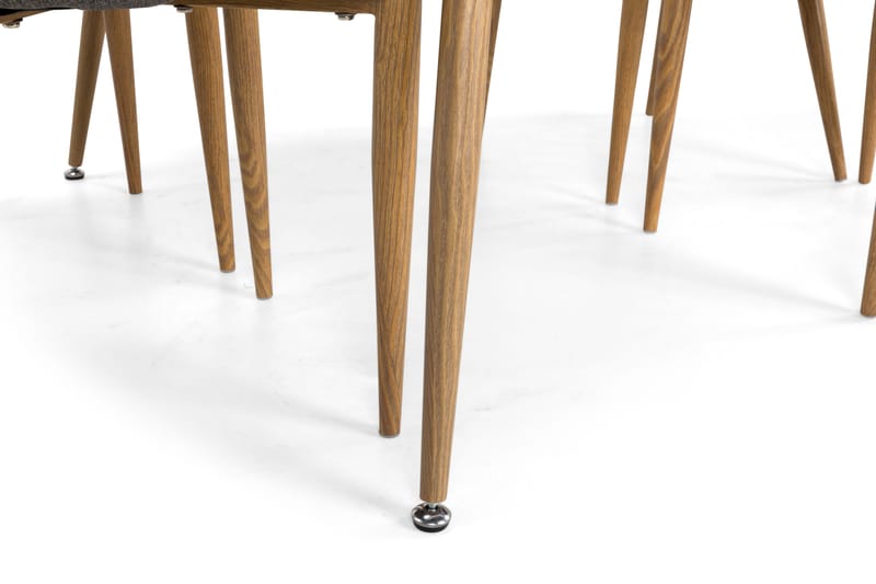 PESO Matbord + 4 LISITA Stol Mörkgrå/Vit - Matgrupp & matbord med stolar