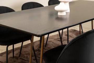 Pipi Matgrupp 190 cm inkl 6 Foyos Stolar - Svart/Koppar - Möbler - Matplats - Matgrupp & matbord med stolar