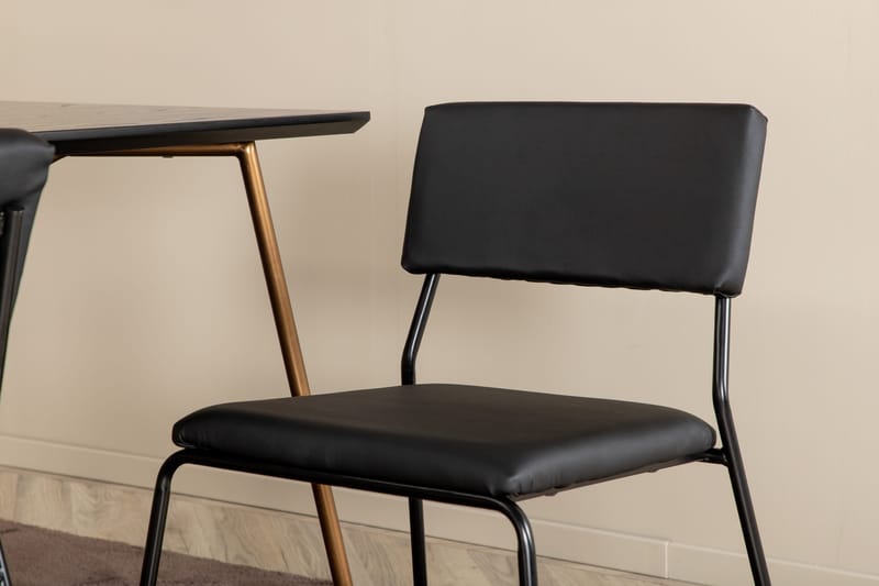 Pipi Matgrupp 190 cm inkl 6 Kenth Stolar - Svart/Koppar - Möbler - Matplats - Matgrupp & matbord med stolar