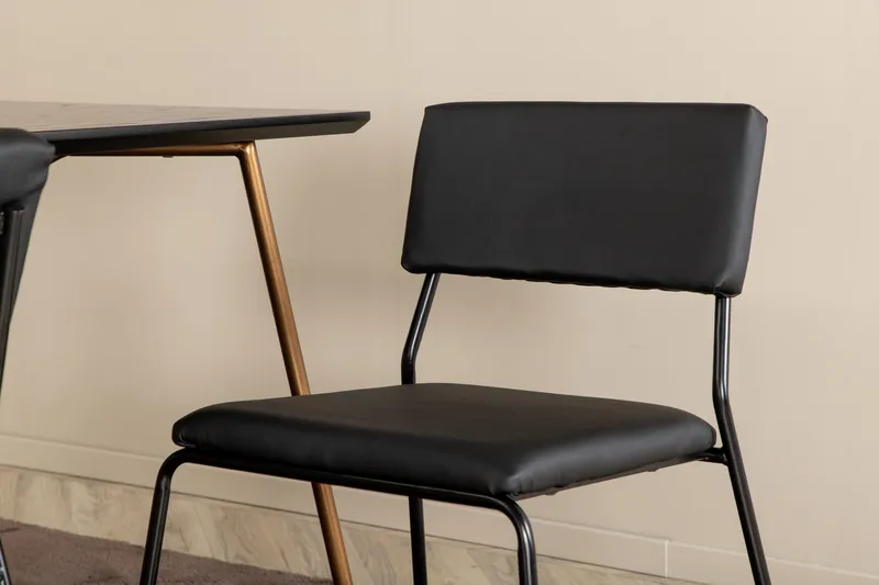 Pipi Matgrupp 190 cm inkl 6 Kenth Stolar - Svart/Koppar - Möbler - Matplats - Matgrupp & matbord med stolar