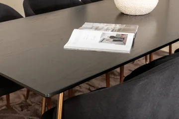 Pipi Matgrupp 190 cm inkl 6 Kullersbro Stolar - Svart/Koppar/Brun - Möbler - Matplats - Matgrupp & matbord med stolar