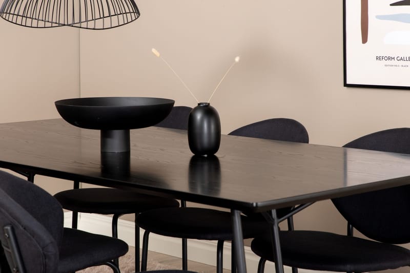 Pipi Matgrupp 190 cm inkl 6 Moncoll Stolar - Svart - Möbler - Matplats - Matgrupp & matbord med stolar