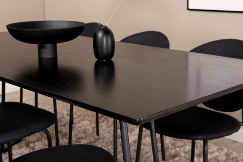 Pipi Matgrupp 190 cm inkl 6 Moncoll Stolar - Svart - Möbler - Matplats - Matgrupp & matbord med stolar