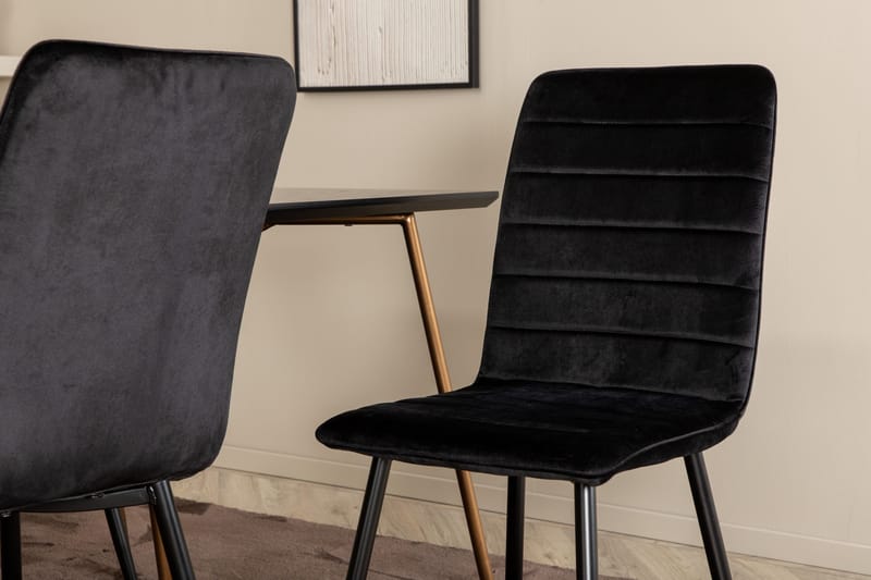 Pipi Matgrupp 190 cm inkl 6 Robin Sammetsstolar - Svart/Koppar - Möbler - Matplats - Matgrupp & matbord med stolar