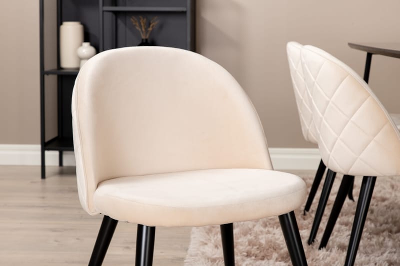 Pipi Matgrupp 190 cm inkl 6 Velvets Stolar - Svart - Möbler - Matplats - Matgrupp & matbord med stolar