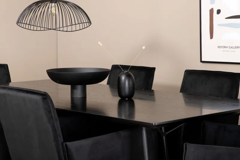 Pipi Matgrupp 190 cm inkl 6 Pipi Stolar - Svart/Koppar - Möbler - Matplats - Matgrupp & matbord med stolar