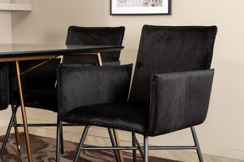 Pipi Matgrupp 190 cm inkl 6 Pipi Stolar - Svart/Koppar - Möbler - Matplats - Matgrupp & matbord med stolar