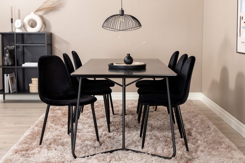 Pipi Matgrupp 190 cm inkl 6 Pontus Stolar - Svart - Möbler - Matplats - Matgrupp & matbord med stolar