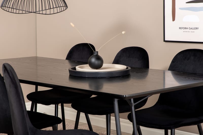 Pipi Matgrupp 190 cm inkl 6 Pontus Stolar - Svart - Möbler - Matplats - Matgrupp & matbord med stolar