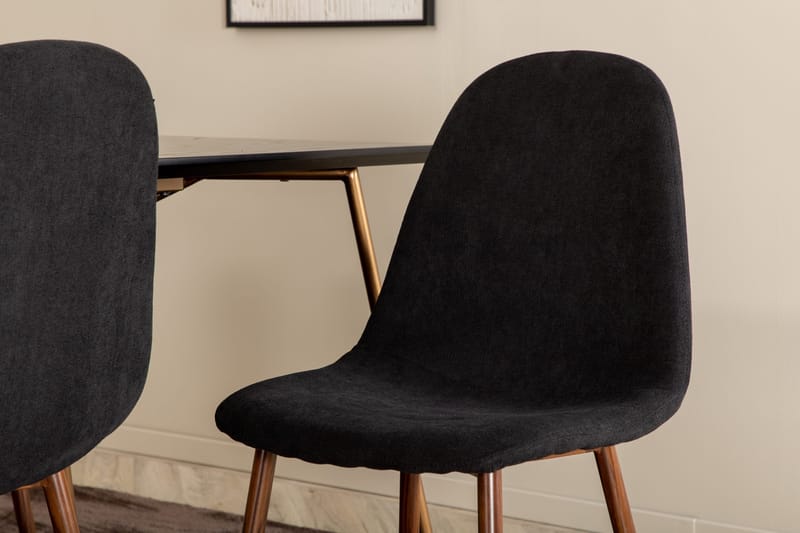 Pipi Matgrupp 190 cm inkl 6 Pontus Stolar - Svart/Koppar/Brun - Möbler - Matplats - Matgrupp & matbord med stolar