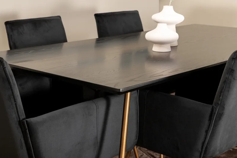 Pipi Matgrupp 190 cm inkl 6 Pipi Stolar - Svart/Koppar - Möbler - Matplats - Matgrupp & matbord med stolar