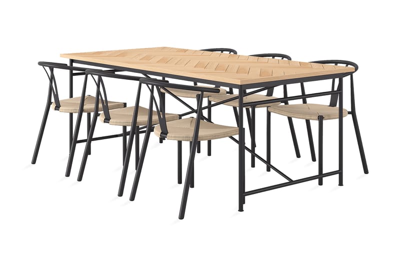 PRISKA Matgrupp 200 + 6 st AMATA Matstol - Matgrupp & matbord med stolar
