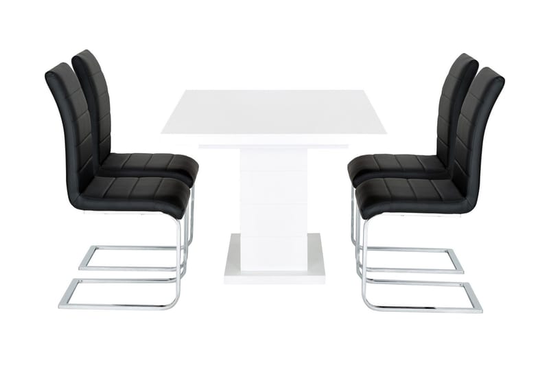 Ratliff Förlängningsbart Matgrupp 180 cm med 4 Cibus Stol - Vit/Svart - Möbler - Matplats - Matgrupp & matbord med stolar