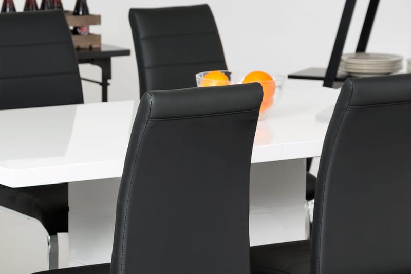 Ratliff Förlängningsbart Matgrupp 180 cm med 4 Cibus Stol - Vit/Svart - Möbler - Matplats - Matgrupp & matbord med stolar