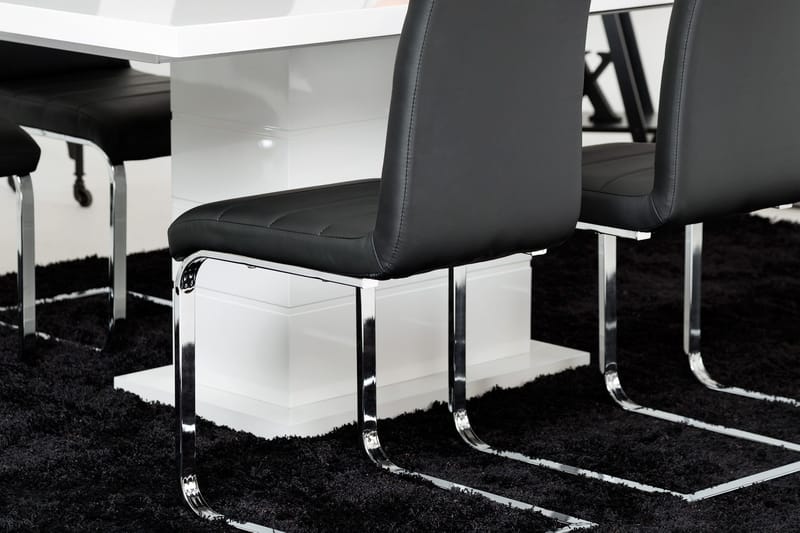 Ratliff Förlängningsbart Matgrupp 180 cm med 4 Cibus Stol - Vit/Svart - Möbler - Matplats - Matgrupp & matbord med stolar