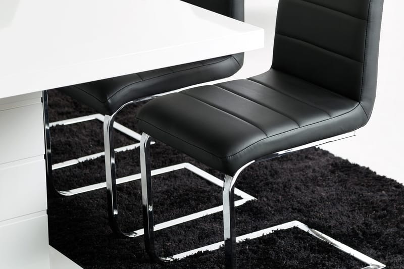 Ratliff Förlängningsbart Matgrupp 180 cm med 4 Cibus Stol - Vit/Svart - Möbler - Matplats - Matgrupp & matbord med stolar