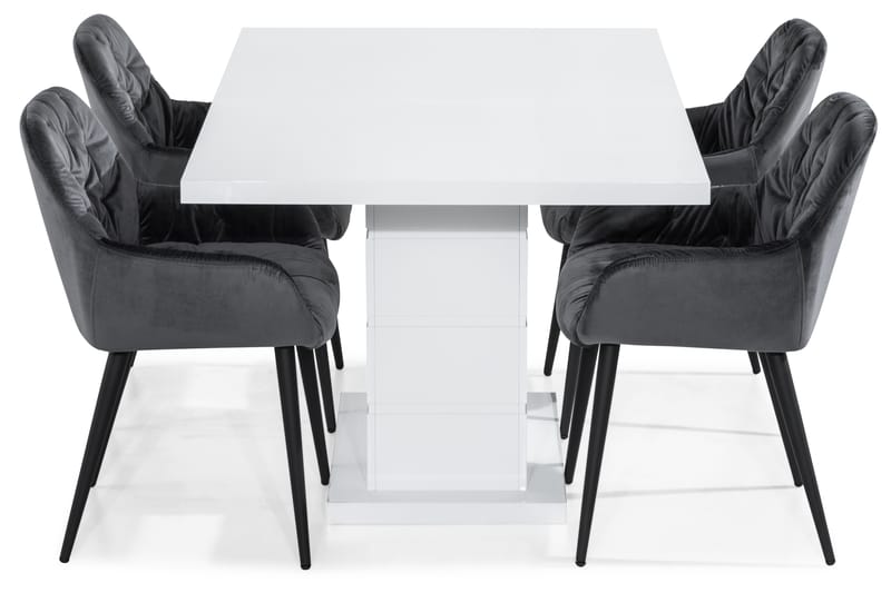 RATLIFF Matbord 160 cm  4 st Giovanni Stol Sammet - Möbler - Matplats - Matgrupp & matbord med stolar
