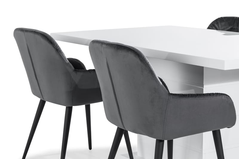 RATLIFF Matbord 160 cm  4 st Giovanni Stol Sammet - Möbler - Matplats - Matgrupp & matbord med stolar
