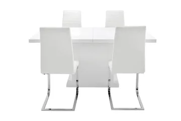 Ratliff Matgrupp 180 cm + 4 Sorado Stol - Vit/Krom - Möbler - Matplats - Matgrupp & matbord med stolar