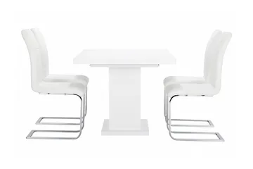 Ratliff Matgrupp 180 cm + 4 Sorado Stol - Vit/Krom - Möbler - Matplats - Matgrupp & matbord med stolar