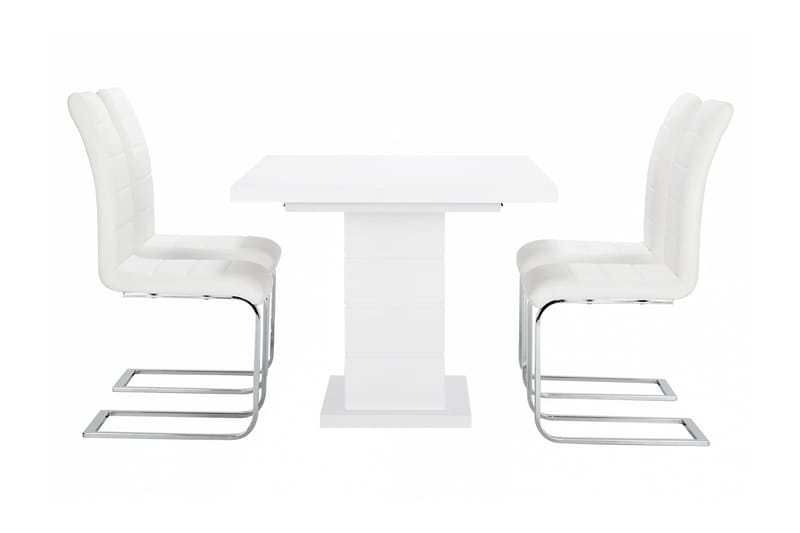 Ratliff Matgrupp 180 cm + 4 Sorado Stol - Vit/Krom - Möbler - Matplats - Matgrupp & matbord med stolar