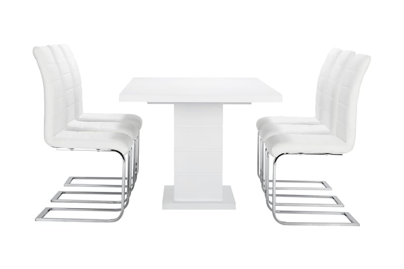Ratliff Matgrupp 180 cm + 6 Sorado Stol - Vit/Krom - Möbler - Matplats - Matgrupp & matbord med stolar