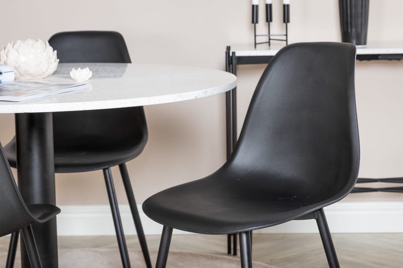 Razzia Matgrupp 106 cm Rund inkl 4 Ypas Stolar - Vit/Svart - Möbler - Matplats - Matgrupp & matbord med stolar