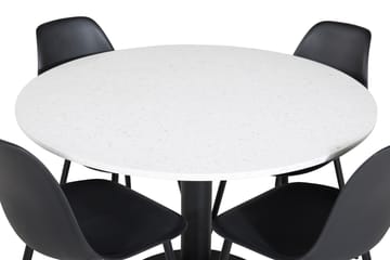 Razzia Matgrupp 106 cm Rund inkl 4 Ypas Stolar - Vit/Svart - Möbler - Matplats - Matgrupp & matbord med stolar
