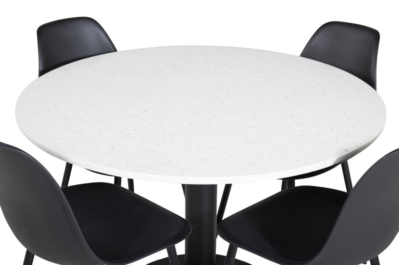 Razzia Matgrupp 106 cm Rund inkl 4 Ypas Stolar - Vit/Svart - Möbler - Matplats - Matgrupp & matbord med stolar