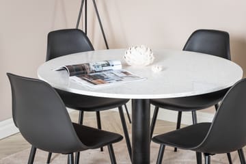 Razzia Matgrupp 106 cm Rund inkl 4 Ypas Stolar - Vit/Svart - Möbler - Matplats - Matgrupp & matbord med stolar
