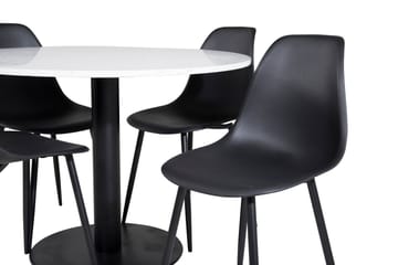 Razzia Matgrupp 106 cm Rund inkl 4 Ypas Stolar - Vit/Svart - Möbler - Matplats - Matgrupp & matbord med stolar