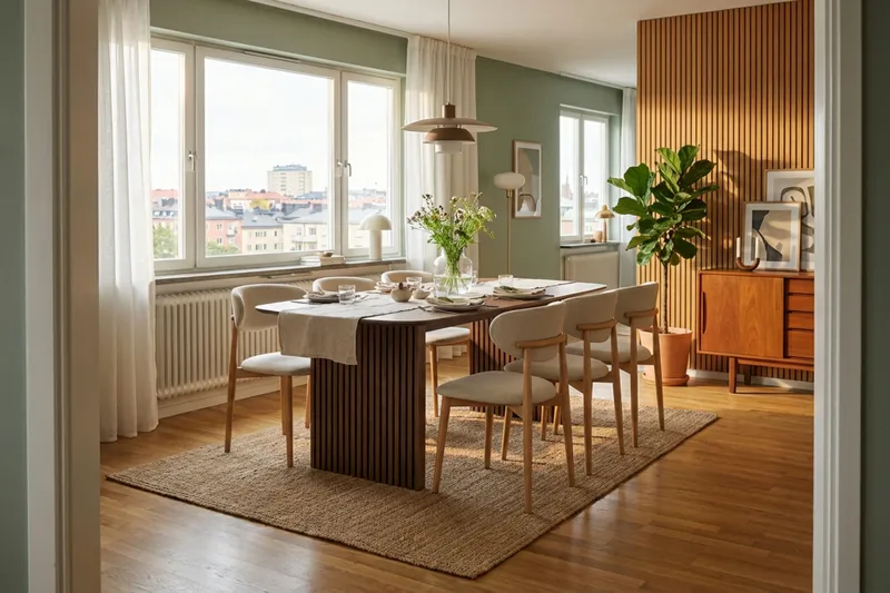 Richeto Matgrupp 210 cm Ek med 6 Molly Matstolar - Ek/Beige - Möbler - Matplats - Matgrupp & matbord med stolar