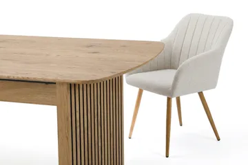 Richeto Matgrupp Ek 180 cm med 4 Filippa Matstolar - Ek/Vit - Möbler - Matplats - Matgrupp & matbord med stolar