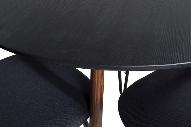 Ridones Matgrupp Runt inkl 4 Moncoll Stolar - Svart/Brun - Möbler - Matplats - Matgrupp & matbord med stolar
